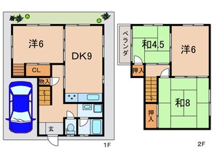 二見町福里貸家の物件間取画像